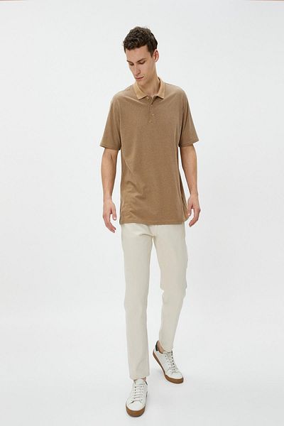 Koton Beigefarbenes Herren-T-Shirt