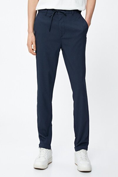 Koton Ανδρικό τζιν Navy Blue ριγέ