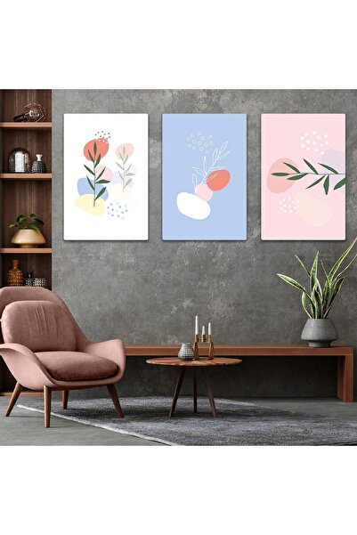Zevahir Mobilya Dekorasyon Σετ τριπλής ζωγραφικής MDF μινιμαλιστικό λουλούδι ...