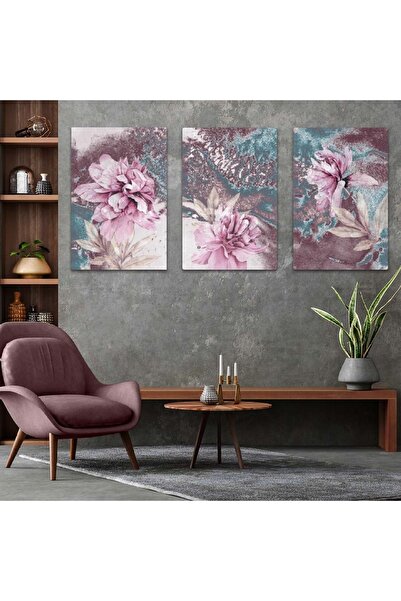 Zevahir Mobilya Dekorasyon Set de pictură cu flori pentru desen triplu MDF