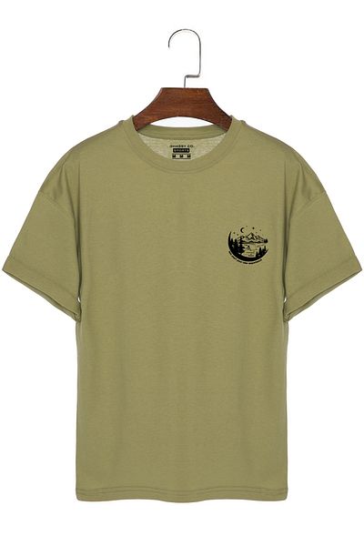 GHASSY CO. Unisex μπλουζάκι με στάμπα στην πλάτη και στο στήθος Aydoğa Outdoor Regular Oversize