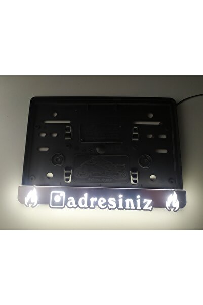 kuzutech Motosiklet Işıklı Plakalık Krom Görünümlü Gerçek Pleksi Lazer Kesim Yazı Alanı