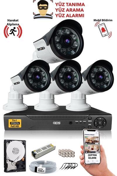 IDS 4 Kameralı Güvenlik Kamerası Seti - Yüz Tanımalı - Fullhd - Gece Görüşlü ...