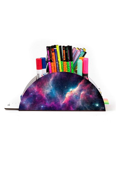 kutuTR Wooden Vip Ai Model Series Desktop Pen Holder Organizer with Rainbow Ruler Assembled Box