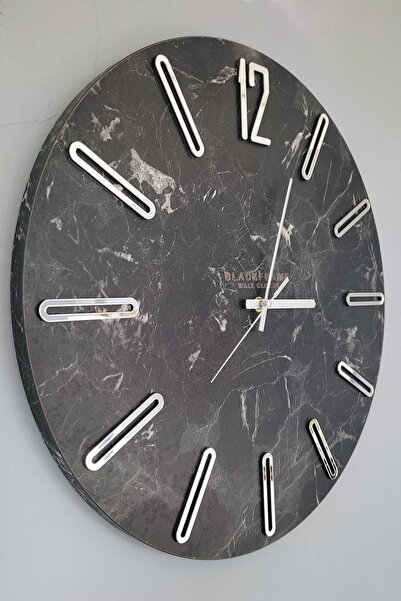 Blackframe - New Modern Style - Black Marble - 45cm Duvar Saati