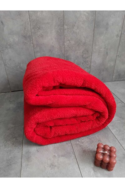Teksev Aurora Kırmızı Renk Welsoft Peluş Çift Kişilik Battaniye 185 X 220 Cm