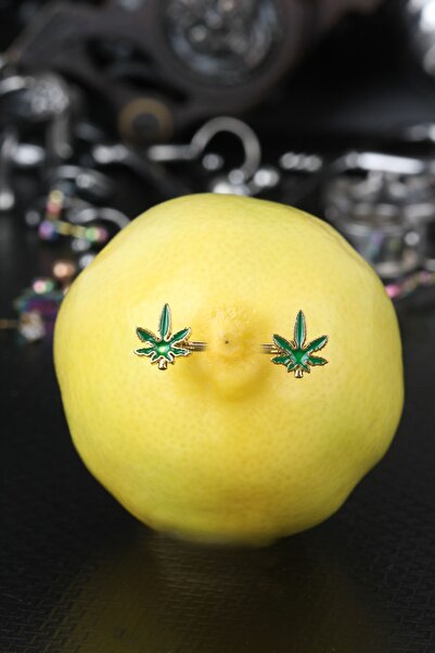depozoom 316l Cerrahi Çelik Göğüs Ucu  Etnik Tasarım Marijuana Piercing 14 mm