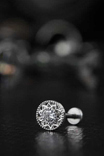 depozoom Cerrahi Çelik Kıkırdak Tragus Helix Zirkon Taş Labret Işıltılı Güneş...