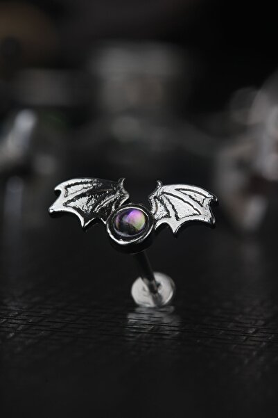 depozoom Cerrahi Çelik Kıkırdak Tragus Helix Zirkon Taş Labret Yarasa Piercing