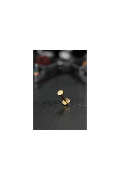 depozoom Cerrahi Çelik Kıkırdak Tragus Helix Labret Oval Piercing Gold