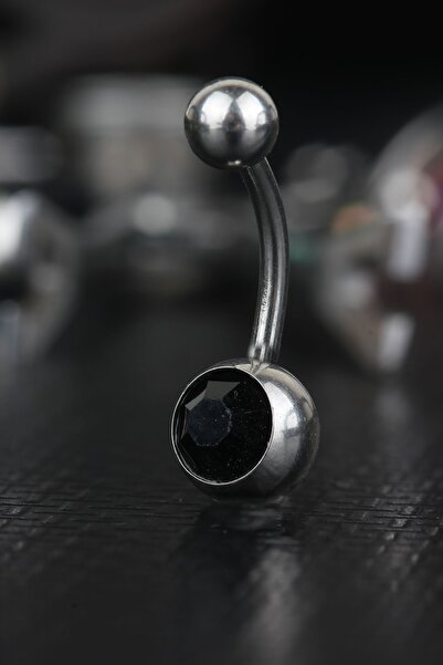 depozoom 316l Cerrahi Çelik Zirkon Taşlı Göbek Piercing