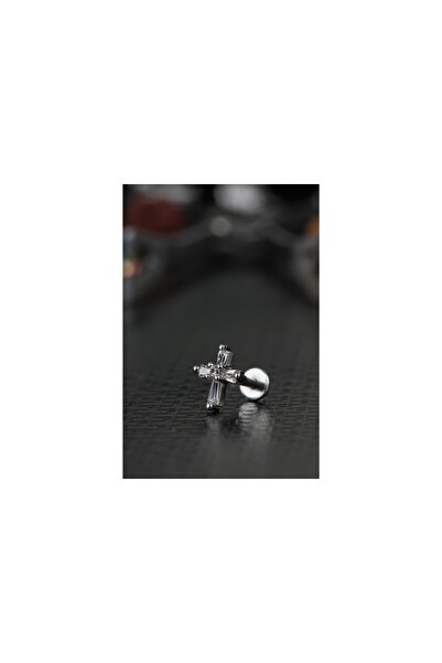 depozoom Cerrahi Çelik Kıkırdak Tragus Helix Zirkon Taşlı Labret Hac Piercing