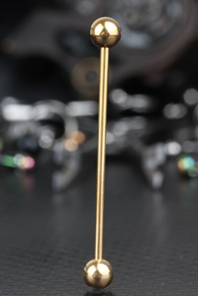 depozoom Cerrahi Çelik Köprü Piercing Gold