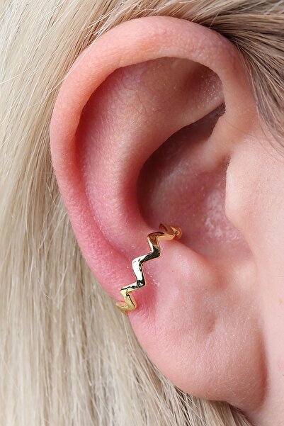 depozoom Altın Kaplama Ayarlanılabilir Sıkıştırılabilir Conch Orbital Ritim Earcuff Küpe