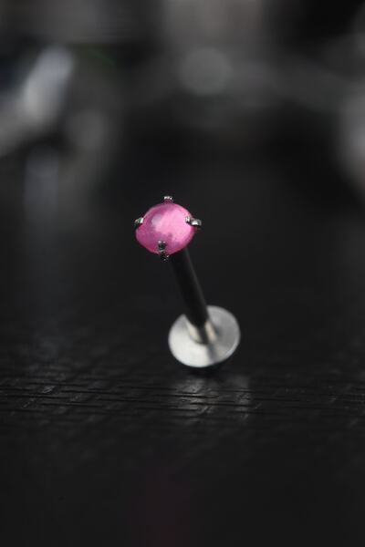 depozoom Cerrahi Çelik Kıkırdak Tragus Helix Zirkon Taş Labret Piercing