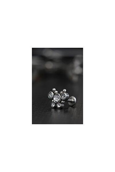 depozoom Cerrahi Çelik Kıkırdak Tragus Zirkon Taş Piercing