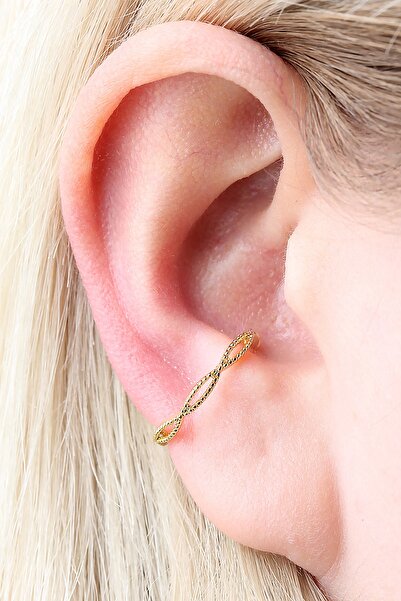 depozoom Altın Kaplama Ayarlanılabilir Sıkıştırılabilir Conch Orbital Earcuff Küpe