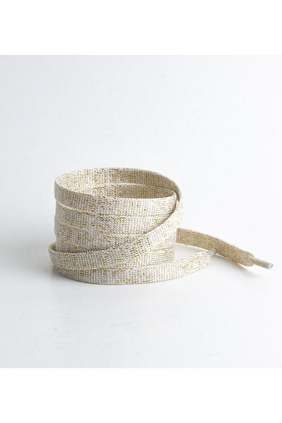 AiryFooT Cream Glitter 120 Cm Glitter Flat Laces, Boots, Sports, Converse, Daily Shoe Laces
