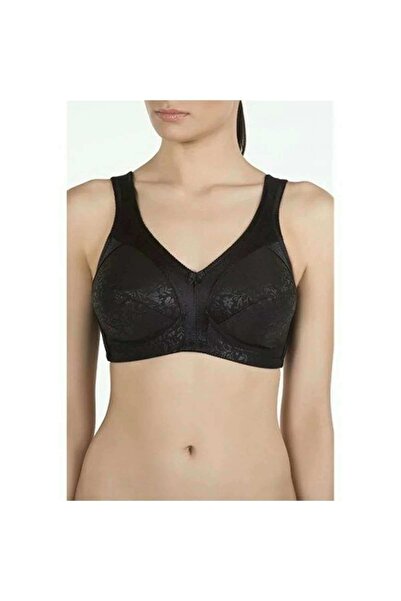 Kom Дамски черен сутиен с банели и принт Carmina