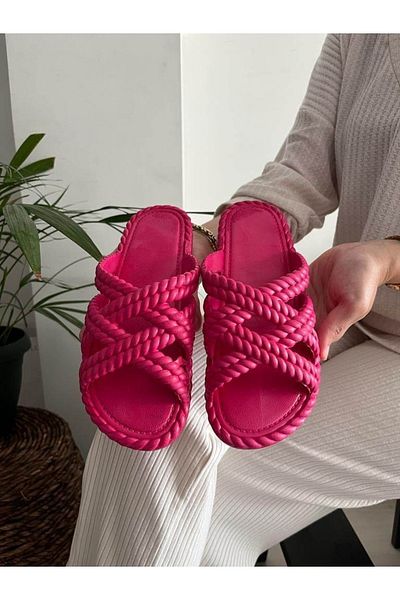 Behtah Kundura Women's Straw Look Summer Pool Sea Bath Beach And Daily Very Comfortable Slippers