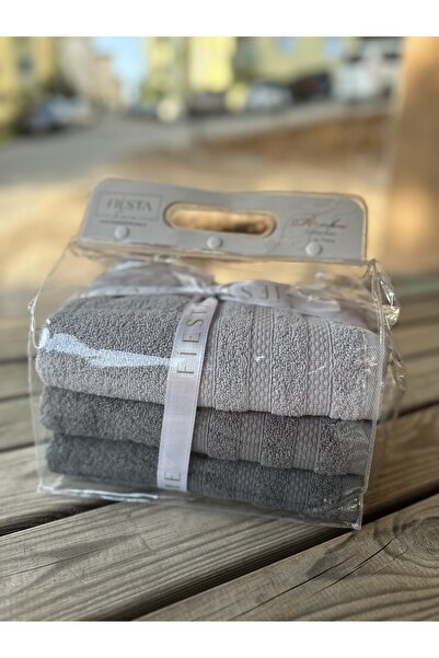 Fiesta 3 lü yüz havlusu 50x90