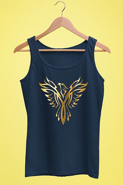 Raf Coll Tricou cu bretele pentru femei Phoenix imprimat digital 100% bumbac