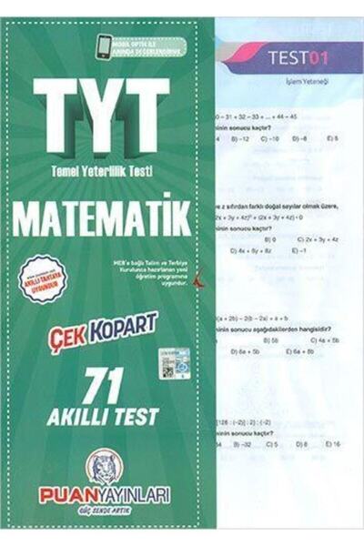Puan Yayınları Puan Tyt Matematik Çek Kopar Yaprak Test