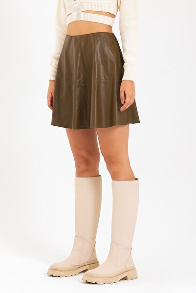 soBasic Шкіряна міні-спідниця з еластичним поясом