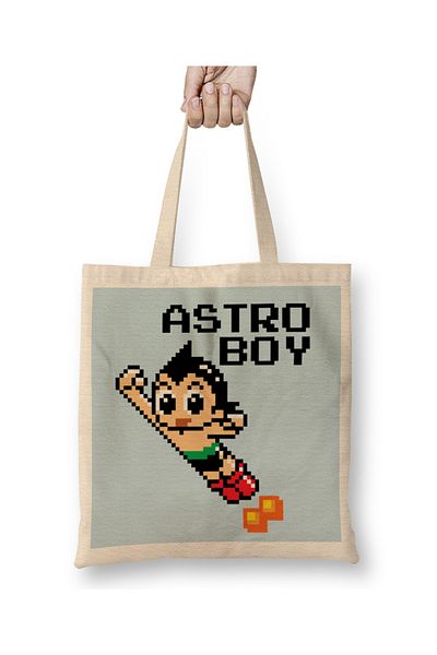 Baskı Dükkanı Υφασμάτινη τσάντα Astro Boy Pixel Character με μακριά λαβή