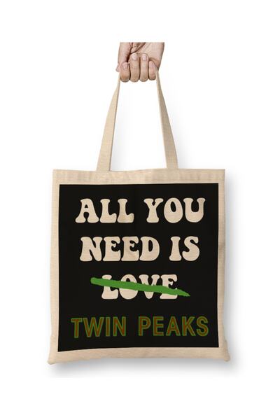 Baskı Dükkanı Sve što ti treba je Twin Peaks, ne ljubavna tkanina Torba duga ...