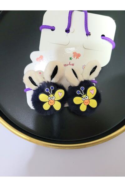 GÜLPEŞE Кролик з вушками Пон Пон, Метелик дитяча шпилька