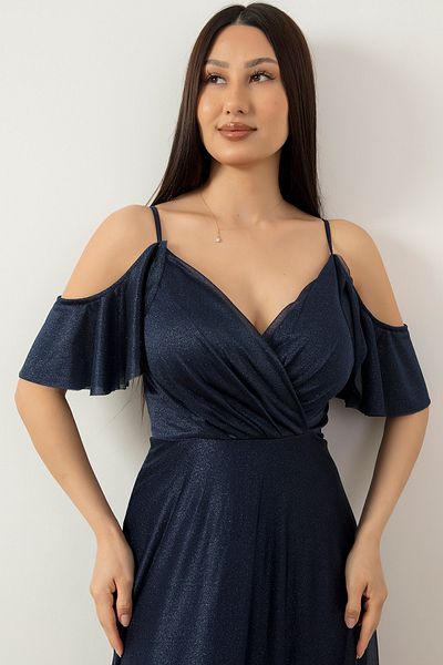 PULLIMM LONG DRESS WITH SILVERY SLINGS 13425