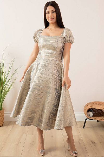 PULLIMM WATERMELON SLEEVE SILVERY DRESS 13410
