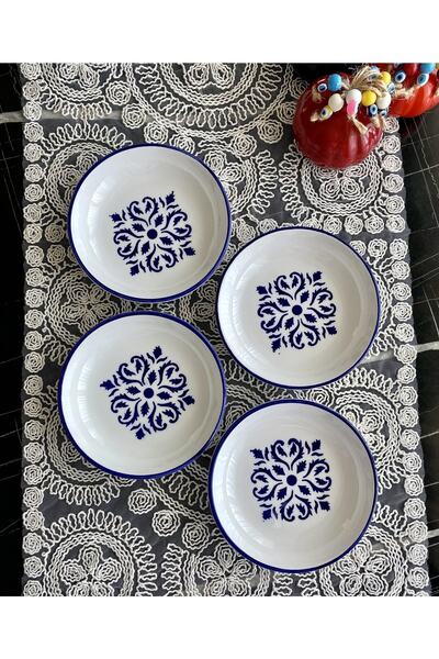 Areyma Isırgan Model 4’lü Yuvarlak Kahvaltı Tabağı