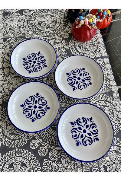 Areyma Isırgan Model 4’lü Yuvarlak Kahvaltı Tabağı