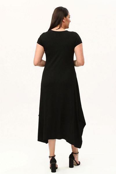 MJORA Μαύρο Κεντημένο Φόρεμα Plus Size