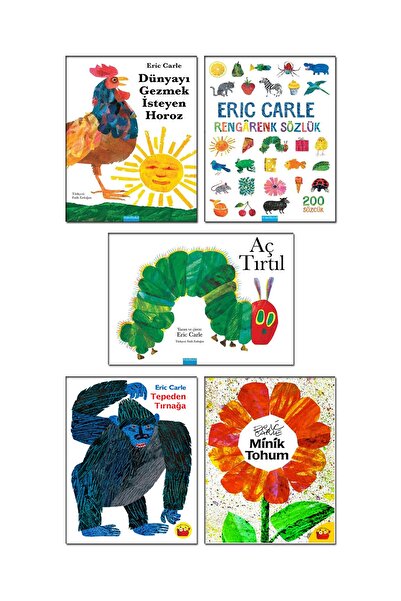 Mavi Bulut Yayıncılık Eric Carle Aç Tırtıl Dünyayı Gezmek İsteyen Horoz Rengarenk Sözlük Tepeden Tırnağa Minik Tohum 5li