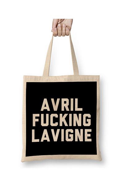 Baskı Dükkanı Avril Fucking Lavigne υφασμάτινη τσάντα με μακριά λαβή