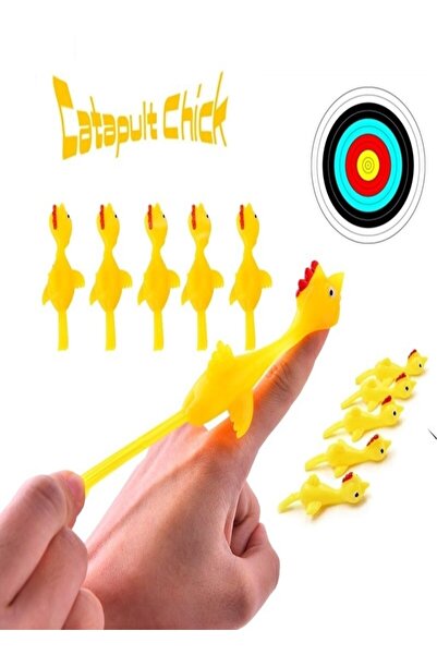 Hyd 20 Adet Parmak Sapan Uçan Tavuk Civciv Elastik Eğlenceli Mancılık Fırlat At Yapışsın Eğitici Oyuncak