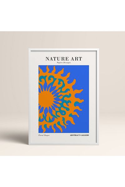 HOMEPACK Tablou cu rame din lemn alb Poster cu rame Decor artistic modern de perete (FLOWER283-WHITE-40X60)
