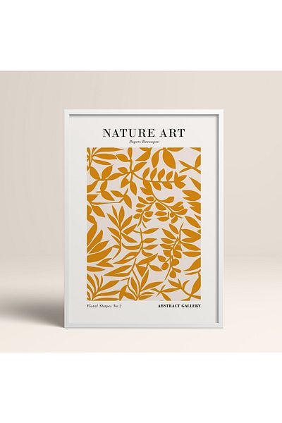 HOMEPACK Tablou cu rame din lemn alb Poster cu rame Decor artistic modern de perete (FLOWER285-WHITE-50X70)