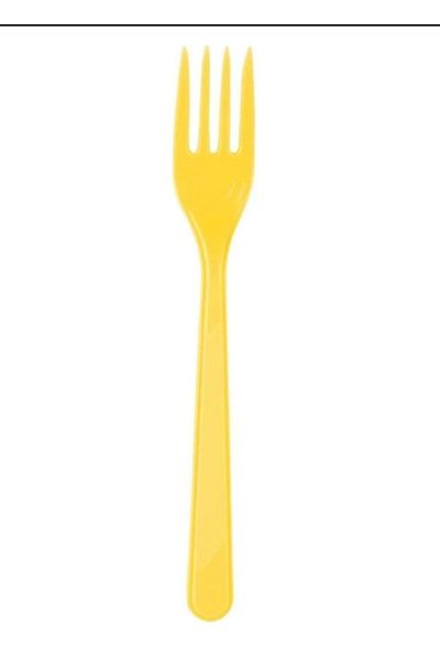 asöy 25 Yellow Plastic Forks - 1 Pack Disposable