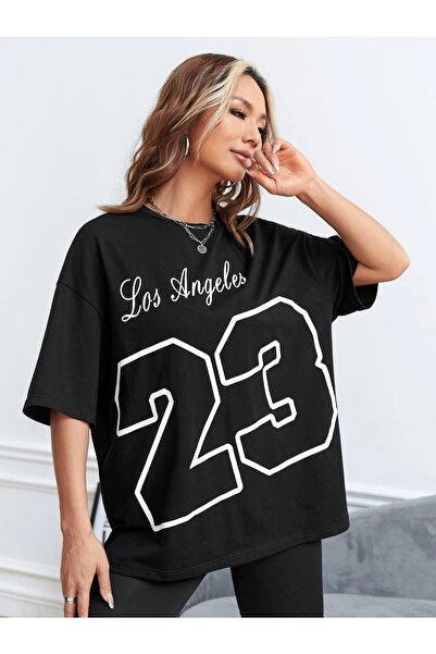 mercoledi Los Angeles 23 Printed Oversize T-shirt Casual Boyfirend