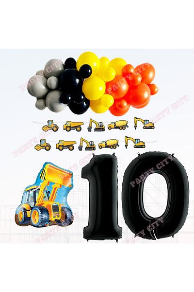 Party City Σετ γιορτής γενεθλίων με θέμα την κατασκευή 10 ετών