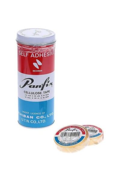 Panfix Transparent Cellophane Tape (With Metal Box) 12X33 mm 12 pcs