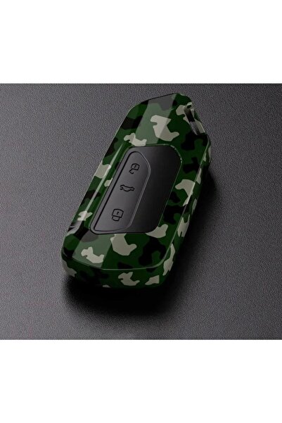 AYZ GARAGE Husă pentru chei cu model de camuflaj Volkswagen-Seat-Skoda (carca...