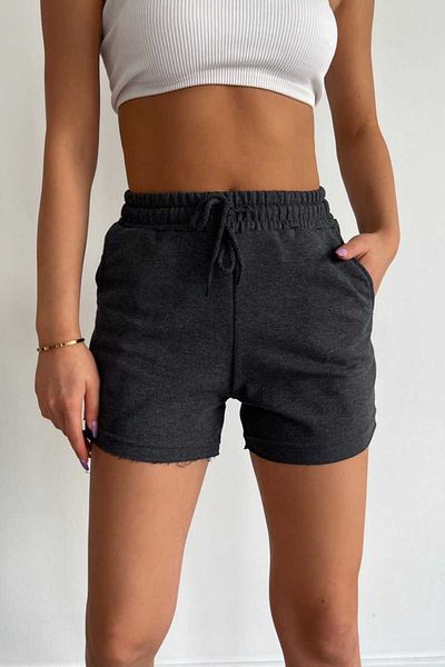 FAVORİST Women's Mini Pocket Lace-Up Sports Shorts