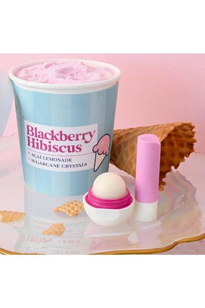 Eos Blackberry Hibiscus Stick 4g& Sphere Lip Balm 7gPack of 2