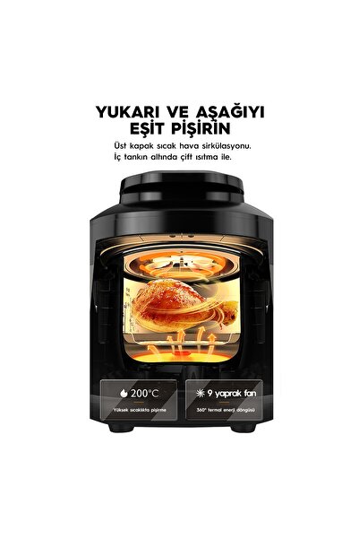 Yasomi Y85 Multi Cooker 2 Si 1 Arada Airfryer Fritöz Ve Elektrikli Düdüklü Tencere