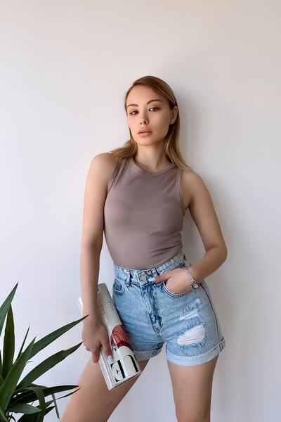 LACHT Γυναικείο μπλουζάκι βασικό με ρίγες από βιζόν